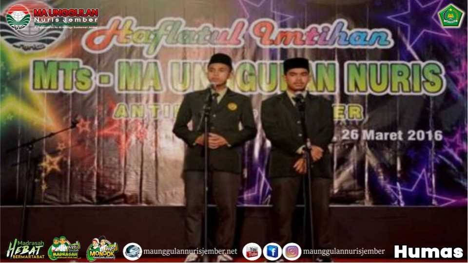 Persembahan Santri Untuk Orang Tua Dalam Haflatul Imtihan PP Nuris Jember 2016