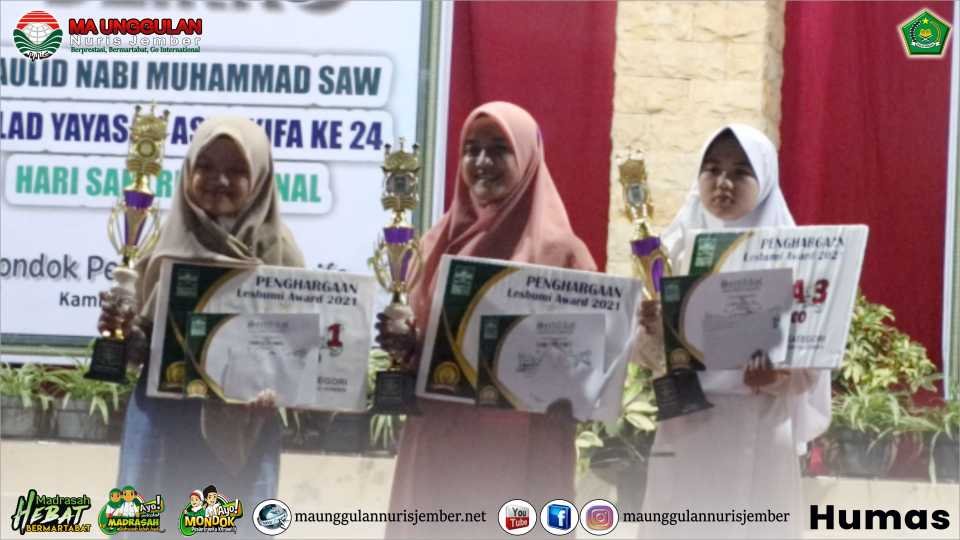 Borong Juara Cover Lagu Islami Ajang Lesbumi Award 2021, Dua Siswa MA Unggulan Nuris Jember ini Moncer Banget