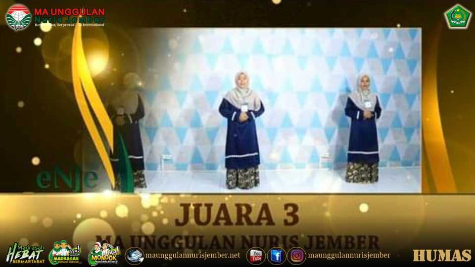 MA Unggulan Nuris Juara 3 Musabaqah Syarhil Qur’an Tingkat Nasional di Ajang Enje Festival 2022