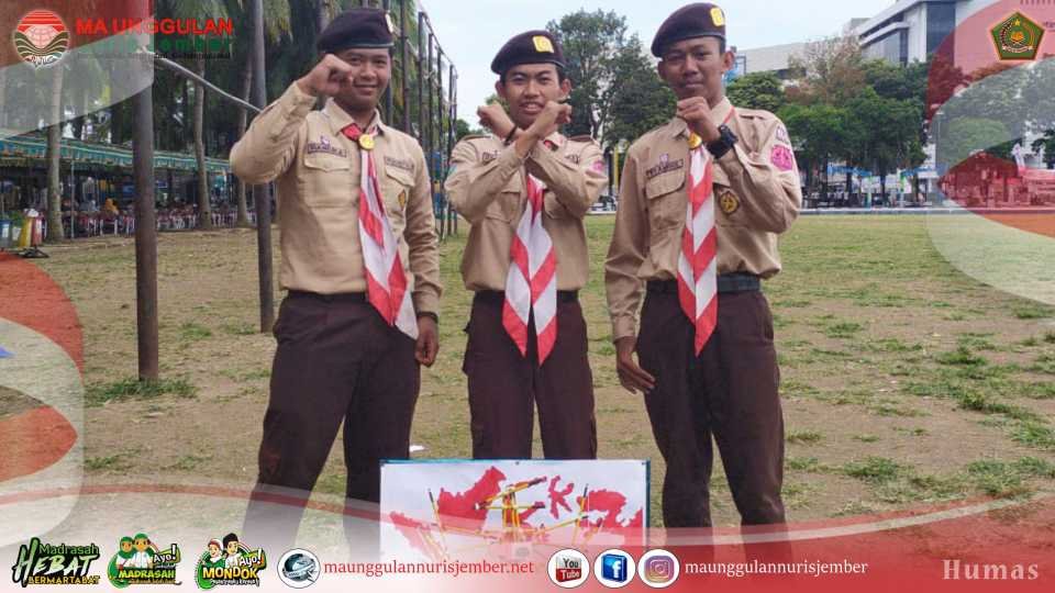 Juara 1 Miniatur Pionering, Kontingen Pramuka MA Unggulan Nuris Meriahkan Hari Pramuka ke-61