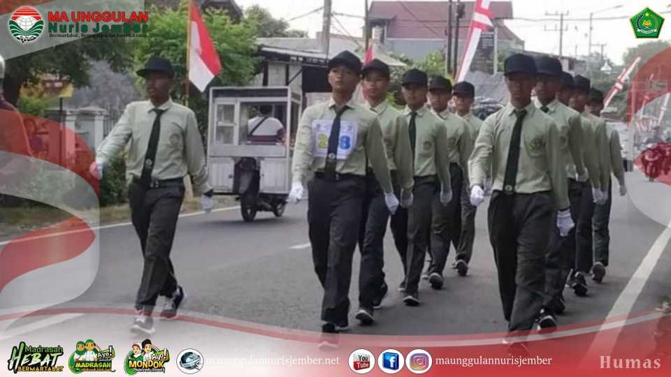 Meriahkan Kemerdekaan HUT RI ke-77, Tim Gerak Jalan Putra MA Unggulan Nuris Raih Juara 2