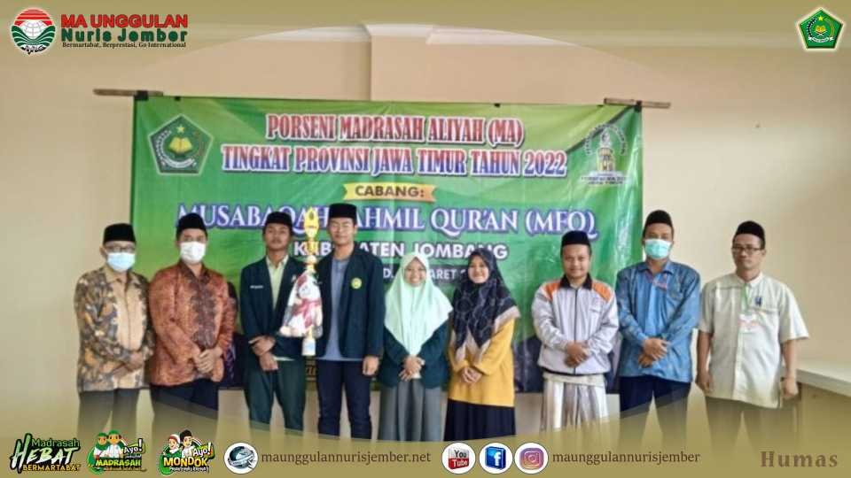 Raih Juara di Akhir Tahun Pelajaran, Tim MFQ MA Unggulan Nuris Wakili Jember di Porseni Tingkat Provinsi