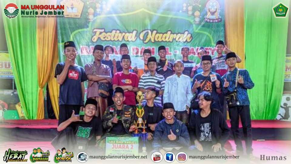 Hadrah Ashabul Muhyi MA Unggulan Nuris Juara 2 Kategori Habsyi dalam Festival Hadrah Tingkat Umum 2022