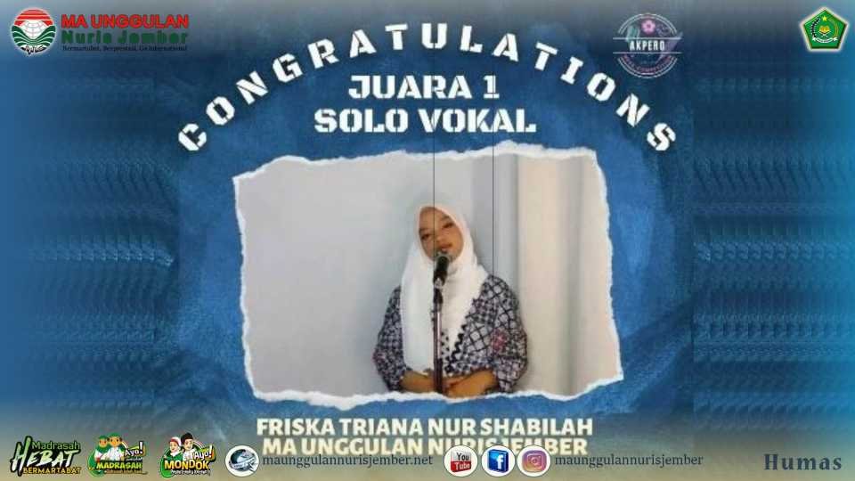 Friska Kembali Bikin Bangga, Rebut Juara 1 Vokal Solo di UIN Syarif Hidayatullah Jakarta