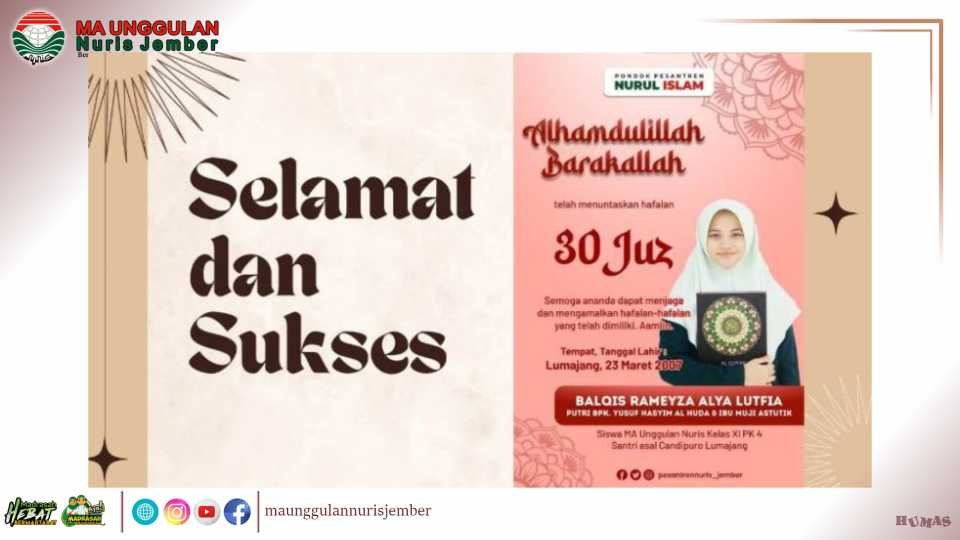 Sukses Hatamkan Hafalan Al Qur’an 30 Juz, Santri ini Tertarik Pelajari Ilmu Hukum di Masa Depan