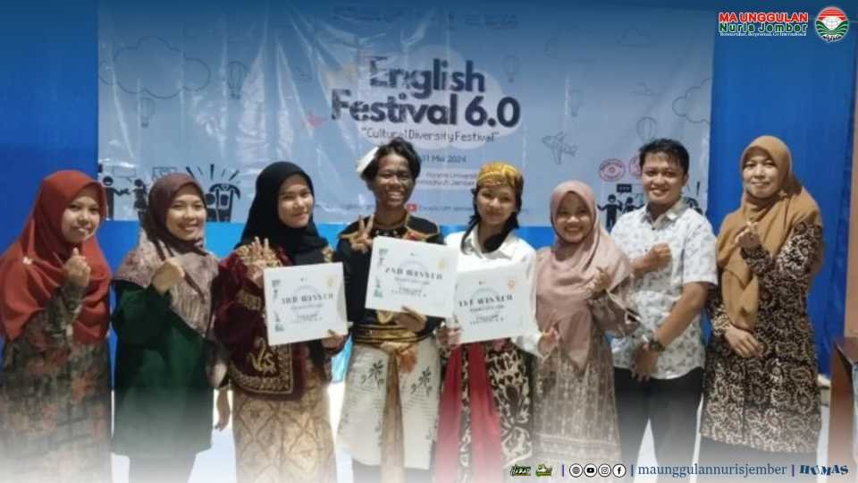 Gebrak Panggung English Festival 6.0, Pelajar MA Unggulan Nuris Juara 2 English Story Telling Se-Tapal Kuda